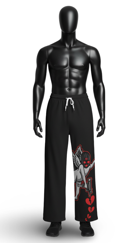 All Black Ange Unisex Wide Leg Pants | Interlock