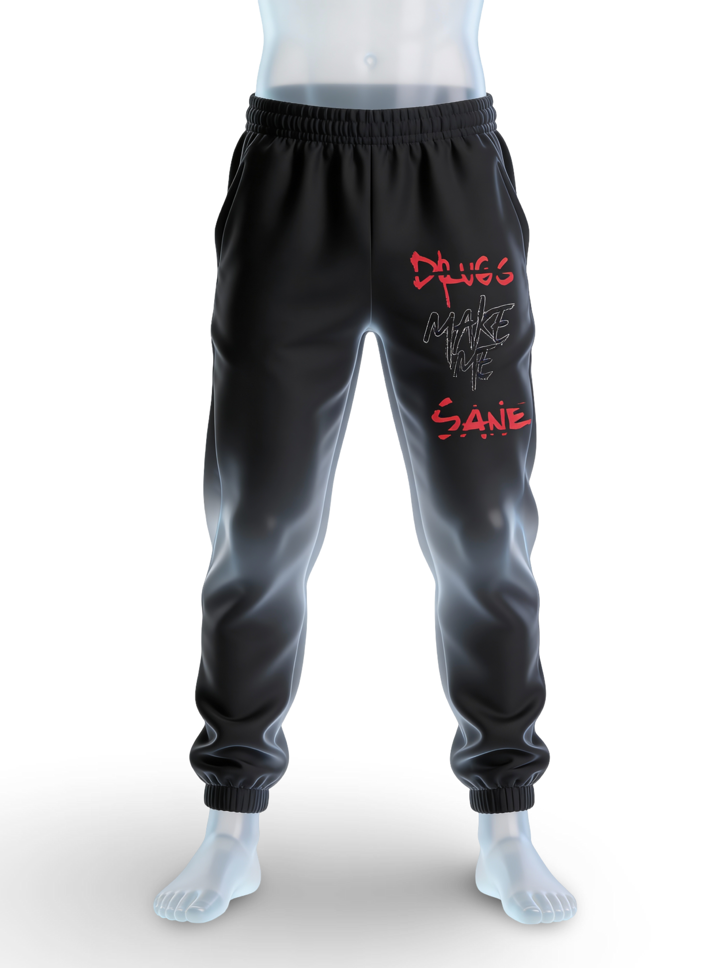 Drugs Make Me Sane Black Unisex Pants | 310GSM Cotton