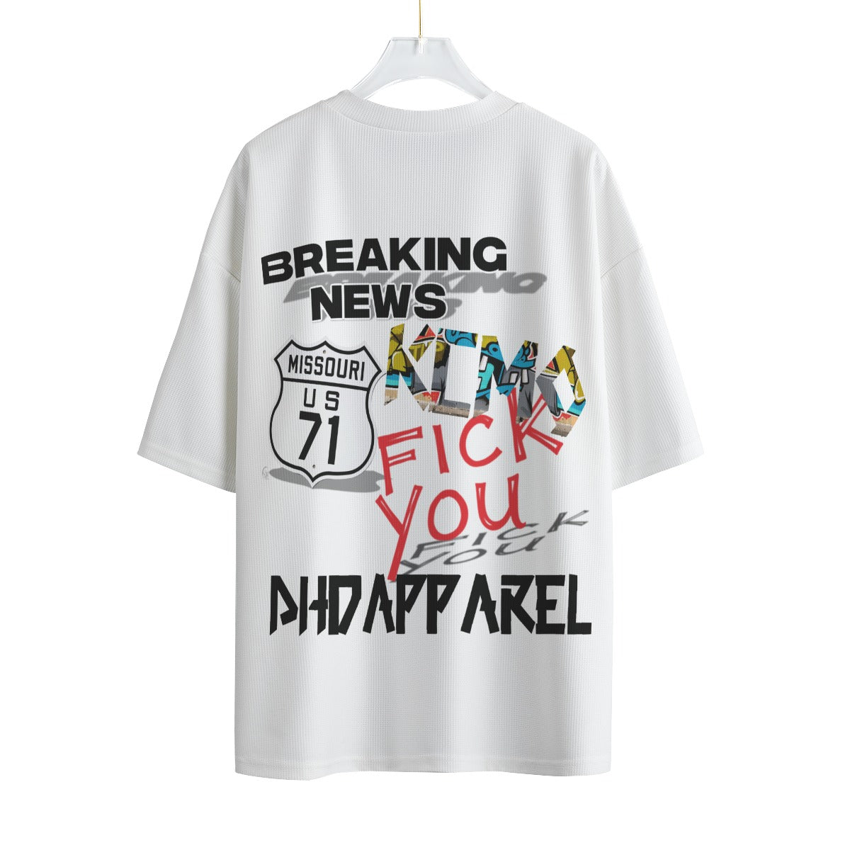 Dhdapparel white 71 Drop-shoulder T-shirt